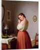 Young Woman Plaiting her Hair by Meyer von Bremen