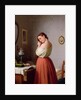 Young Woman Plaiting her Hair by Meyer von Bremen