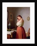 Young Woman Plaiting her Hair by Meyer von Bremen