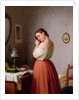 Young Woman Plaiting her Hair by Meyer von Bremen