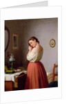 Young Woman Plaiting her Hair by Meyer von Bremen