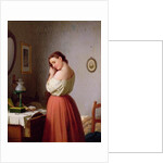 Young Woman Plaiting her Hair by Meyer von Bremen