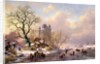 Winter Landscape with a Castle by Frederick Marianus Kruseman