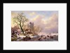 Winter Landscape with a Castle by Frederick Marianus Kruseman