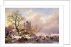 Winter Landscape with a Castle by Frederick Marianus Kruseman