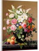 Still Life with Flowers and Fruit by V. Hoier