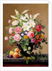 Still Life with Flowers and Fruit by V. Hoier