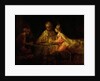 Ahasuerus, Haman and Esther, c.1660 by Rembrandt Harmensz. van Rijn