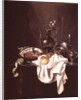 Still Life of Ham and Silver Plate by Willem Claesz. Heda