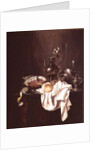 Still Life of Ham and Silver Plate by Willem Claesz. Heda