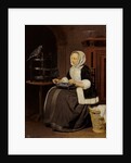 Young Girl at Work by Gabriel Metsu