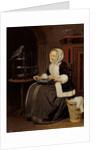 Young Girl at Work by Gabriel Metsu