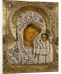 Detail of an icon showing the Virgin of Kazan by Yegor Petrov, Moscow, 1788 by Russian School