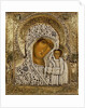 Detail of an icon showing the Virgin of Kazan by Yegor Petrov, Moscow, 1788 by Russian School