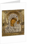 Detail of an icon showing the Virgin of Kazan by Yegor Petrov, Moscow, 1788 by Russian School