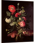Flowers in a Glass Vase, 1667 by Jacob van Walscapelle