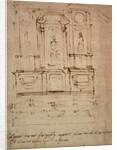 Study for a double tomb for the Medici Tombs in the New Sacristy, 1521 by Michelangelo Buonarroti