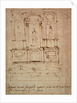 Study for a double tomb for the Medici Tombs in the New Sacristy, 1521 by Michelangelo Buonarroti