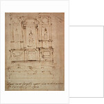Study for a double tomb for the Medici Tombs in the New Sacristy, 1521 by Michelangelo Buonarroti