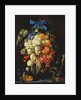 Bouquet of Fruit with Eucharistic Symbols on a Ledge Below by Cornelis de Heem