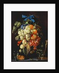 Bouquet of Fruit with Eucharistic Symbols on a Ledge Below by Cornelis de Heem