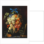 Bouquet of Fruit with Eucharistic Symbols on a Ledge Below by Cornelis de Heem