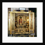 Butsudan shrine from a Daimyo's palace at Kyoto, contains a representation of a temple with graduated pagoda roof by School Japanese