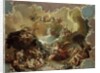 Modello for a ceiling decoration depicting Ceres with the fruits of the earth with Time overcoming Envy and Flora offering Flowers to Apollo by Martin Knoller