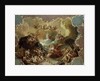 Modello for a ceiling decoration depicting Ceres with the fruits of the earth with Time overcoming Envy and Flora offering Flowers to Apollo by Martin Knoller