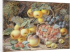 Still Life of Apples, Grapes, Raspberries, Gooseberries and Peach by Oliver Clare