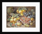 Still Life of Apples, Grapes, Raspberries, Gooseberries and Peach by Oliver Clare