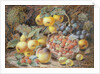 Still Life of Apples, Grapes, Raspberries, Gooseberries and Peach by Oliver Clare