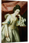 Portrait of a Lady with a Statuette of Cupid by Francis Cotes