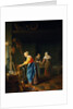 A Kitchen Scene with a Maid Drawing Water from a Well by Pieter van Slingelandt