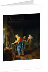 A Kitchen Scene with a Maid Drawing Water from a Well by Pieter van Slingelandt