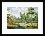 Figures in the Grounds of a Country House by Isaak van Oosten