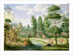 Figures in the Grounds of a Country House by Isaak van Oosten