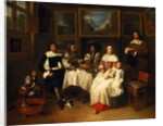 A Flemish Family at Dinner by Gillis van Tilborgh
