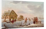 Figures Skating in a Winter Landscape by Hendrik Willem Schweickhardt