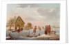 Figures Skating in a Winter Landscape by Hendrik Willem Schweickhardt