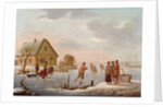 Figures Skating in a Winter Landscape by Hendrik Willem Schweickhardt