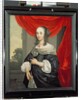 Portrait of a Lady, standing three-quarter length, holding a fan by Jacob or Jacques van Loo