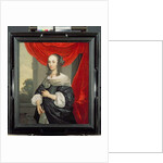 Portrait of a Lady, standing three-quarter length, holding a fan by Jacob or Jacques van Loo