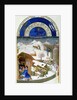 Facsimile of February: farmyard scene with peasants by Limbourg Brothers (after)