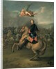 Portrait of Peter the Great against a background of the Battle of Poltava by Gottfried Danhauer