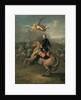 Portrait of Peter the Great against a background of the Battle of Poltava by Gottfried Danhauer