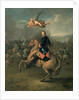 Portrait of Peter the Great against a background of the Battle of Poltava by Gottfried Danhauer