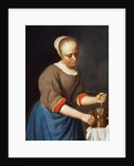 Young girl with a pestle and mortar by Gabriel Metsu