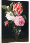Flowers in a glass vase by Daniel Seghers