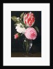 Flowers in a glass vase by Daniel Seghers